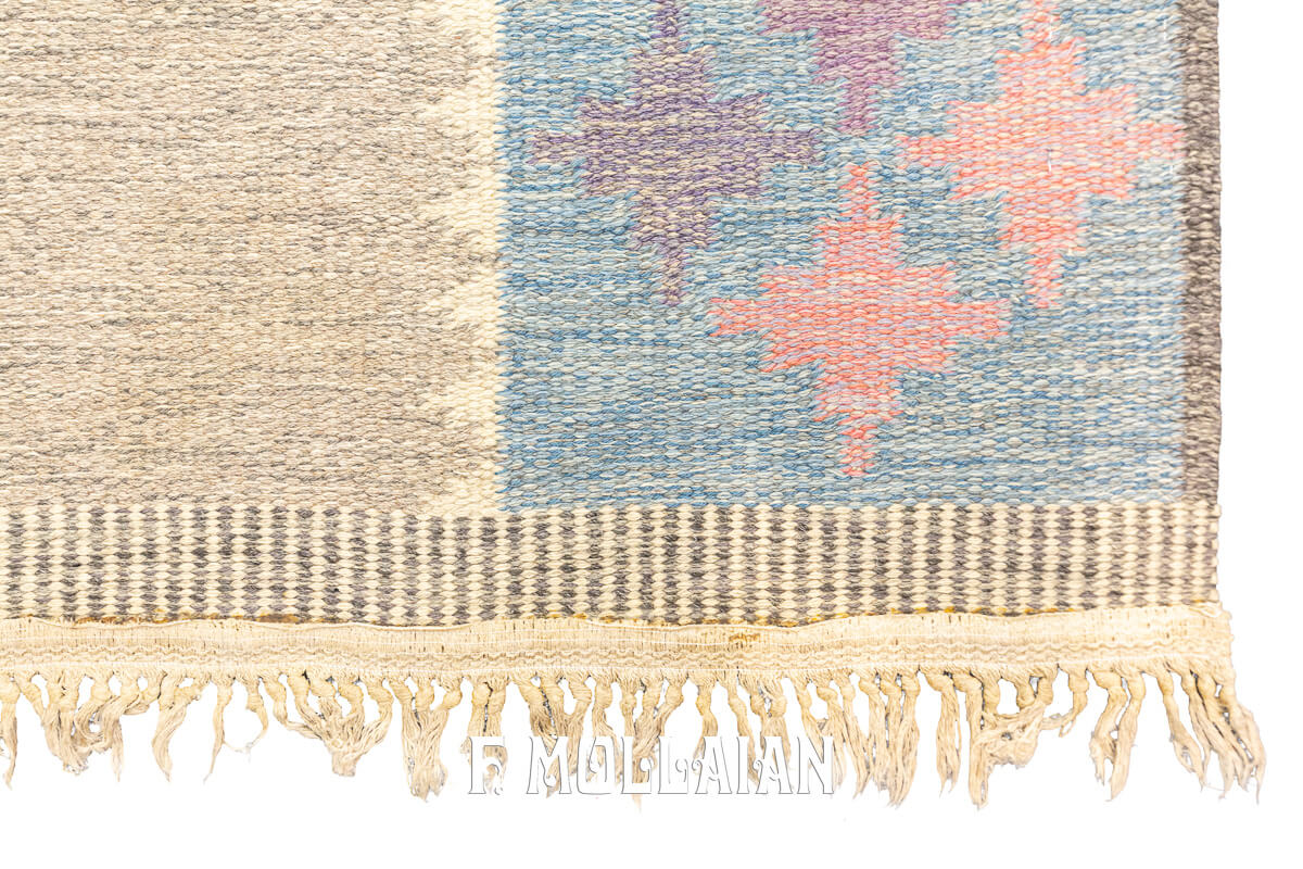 Scandinavian Rug Flat-weave Rug Pastel Color n°:469066